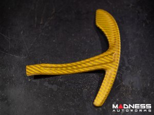  Alfa Romeo Giulia Paddle Shifter Covers - Carbon Fiber - Yellow Candy